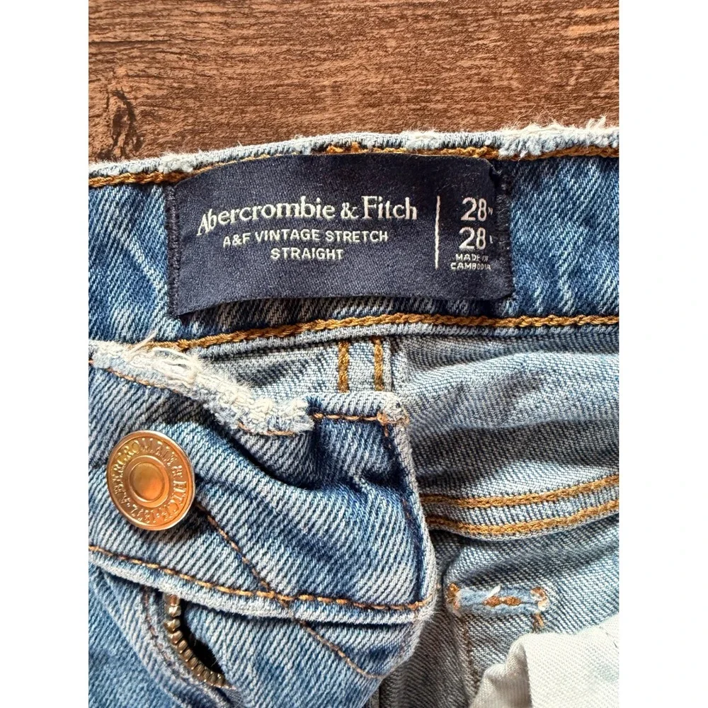 Abercrombie & Fitch A&F Vintage Stretch Straight Jeans Mens 28x28 Medium Wash